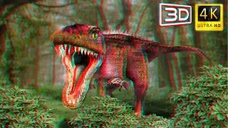 ANAGLYPH 3D | Jurassic Encyclopedia #6 -  Baryonyx dinosaur facts | 3D GLASSES RED CYAN