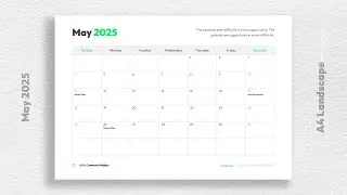 Free 2025 Editable Calendar Template for PowerPoint by mslides - A4 landscape