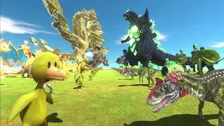 COLOR WAR - YELLOW TEAM vs GREEN TEAM - Animal Revolt Battle Simulator