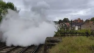 NYMR 80078 4MT takes Moorlander diner out of Grosmont 