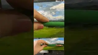 Oil Painting Time Lapse &ldquo;Sunny Peace Prairie&ldquo; #oilpainting #shorts #allaprima #landscapepainting