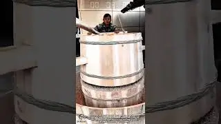 Work tool traditional rice separator wooden drum