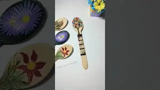 Diy wooden spoon painting ideas🥄🎨 #shorts #craft #art #fyp #treepainting  #spooncraft #diycraft #yt
