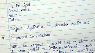 Application for character certificate in english