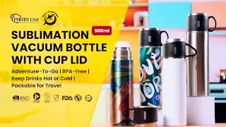 Custom Sublimation Adventure To Go Vacuum Bottle with Leakproof Cup Lid for Travel | Orca Coatings