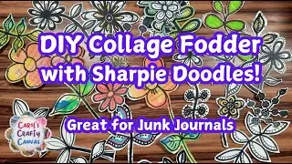 Материалы для коллажа, сделанные своими руками из рисунков маркером Sharpie и рекламных листовок ...