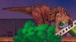 rio rex - dinosaur escapes and destroys the city