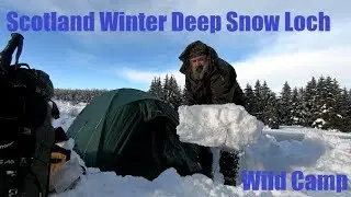 Scotland Winter Deep Snow Loch Wild Camp January 2018