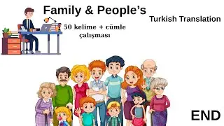 English Family & Human's | 50 Word + Sentence | Turkish Translation