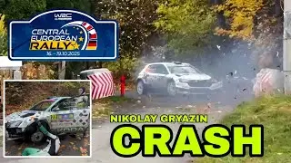 NIKOLAY GRYAZIN HIGH SPEED SPIN ⚠️ WRC CENTRAL EUROPEAN RALLY 2025