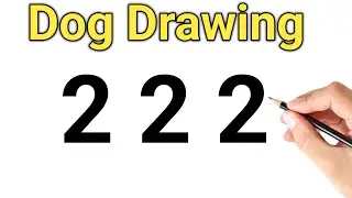 Dog Drawing Using Number 2 || How to Drawing Dog Using Number 2 Easy || Easy Drawing of Dog 