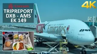 ✈ [4K] TRIPREPORT | Emirates | Airbus A380-800 | Dubai - Amsterdam | Economy Class