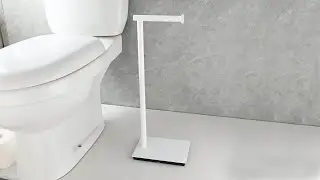 Tecmolog Stainless Steel Paper Towel Holder,White Kitchen Roll Dispenser for Standard