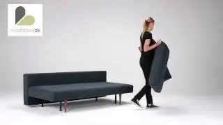 Schlafsofa RECAST mit Bettkasten und Federkern von Innovation - Nist Blue (515) - mysofabed.de