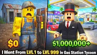 I started with Nothing In gas station... Now I'm Ritch in gas station Tycoon|Roblox