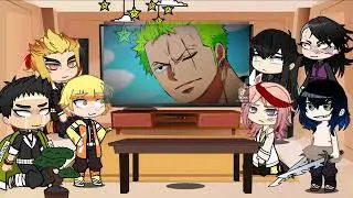 Hashiras react to giyuu as Zoro | Onepiece | Strawhat | luffy | Demon Slayer | Gacha life
