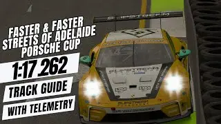iRacing Porsche Cup Track Guide | Adelaide Street Circuit | 1:17.262 Lap + Telemetry