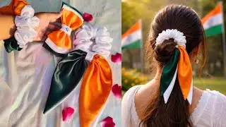 🇮🇳 Republic Day Special Tricolor Scrunchie & Long Bow Hair Accessories | Wholesale & Retail | VLEZA