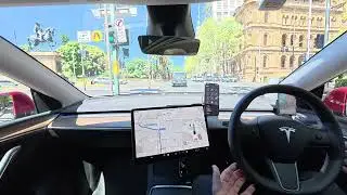 Sydney Uber Tesla FSD, Macquarie St to Cowper Wharf Rd