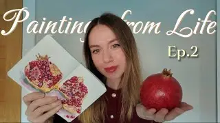 Gouache from Life: pomegranate | Painting Complex Shapes Simply