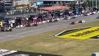 Denny Hamlin Leads the Field Down Pit Road | Pit Stops Begin | Green Flag Racing | NASCAR Cup Series