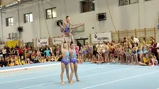 Laura Osiecka,Sabina Rajca,Kornelia Misztal. 3k II KL Statyka-Super Liga Akrobatyki Sportowej 2023