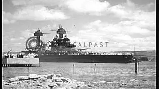 The Battleship, USS Colorado (BB-45) entering Pearl Harbor, Hawaii, United States...HD Stock Footage