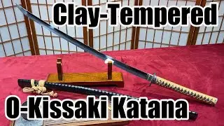 Pattern-Welded Steel Clay-Tempered O-Kissaki Japanese samurai swords Katana