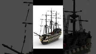 LEGO Pirate Ship Satisfying Building Animation #lego #ship #pirates #moc #moccentral #shorts