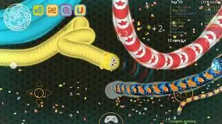 Wormate.io game,ular kuning Cantik bar-bar.