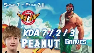 SKT T1 Peanut GRAVES vs ELISE Jungle - Patch 7.11 KR Ranked