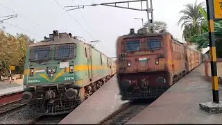 lndia railway Express WAP4 🔥☠️ WAP9  locomotive Thoughtout Railway Station Skip