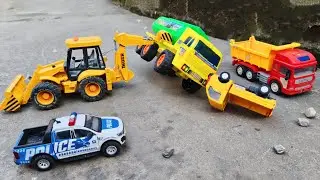 JCB 3DX Rescue Operation  | Cement Mixer Truck Accident | Dumper & Tata Ace Cartoon Video