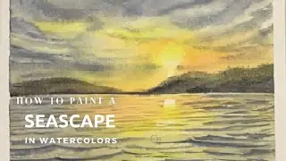 Easy Sunset Seascape Watercolor tutorial