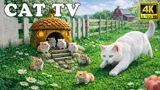 Cat TV Mouse Game 🐭 Realistic Mice Exploring a Natural Leaf Maze | Best Video for Cats | 4K HDR