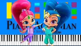 Shimmer and Shine The Genie Song Slow EASY Medium 4K Piano Tutorial