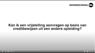 PXL-Kan ik een vrijstelling aanvragen op basis van creditbewijzen uit een andere opleiding?