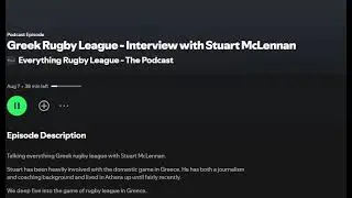 Greek Rugby League Interview with Stuart McLennan