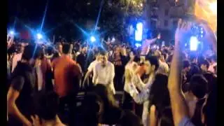 Protesters Dancing in Baghramyan Avenue, Yerevan