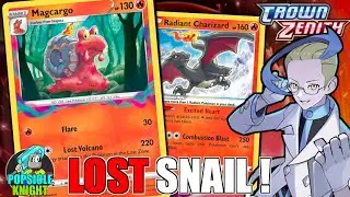 MAGCARGO : Useful In a Lost Zone Build? PTCGO gameplay (Pokemon CROWN ZENITH)