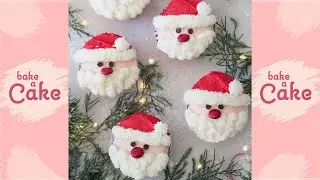 Delicious Chocolate Christmas Santa Cupcakes | Bake A Cake #Shorts