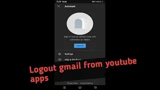 How to logout gmail from youtube apps on android || remove Gmail from youtube account