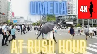 【Japan Rush Hour Walk】to Shin Umeda | Osaka 4K60p