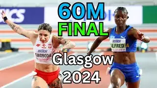 Julien Alfred vs Ewa Swoboda 60 Meter Final II 2024 World Indoor Championships Glasgow