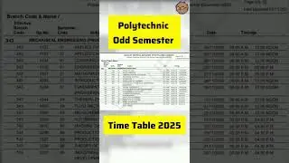 What is the Odd Semester Exam Time Table Polytechnic 2025? 🙄 #youtubeshorts #Rtechpoly #shorts ✅️