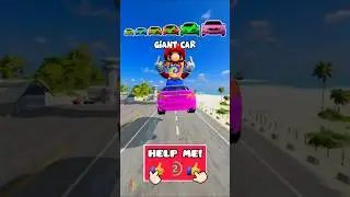 🌟Tiny Car vs Mario Portal&hellip; and Turns ULTRA HUGE! 🌟 #shorts #beamngdrive