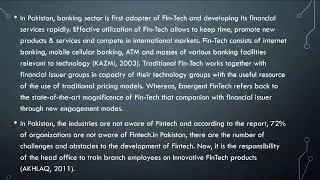 Fintech - knowledge and applications