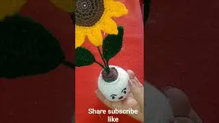 crochet sunflower vase |#short #youtb #instagram #crochet #mummy #knitting #amazing #gift itam