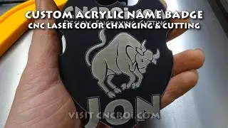 Custom Acrylic Name Badge: CNC Laser Color Changed & Cut