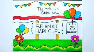 Cara membuat poster hari guru mudah dan simple - Poster hari guru